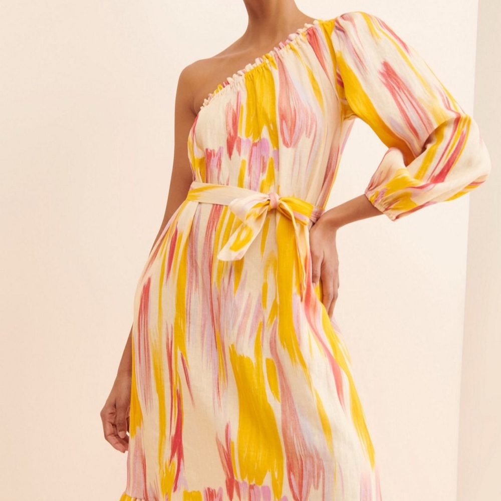 One-Shoulder Multicolor Dress